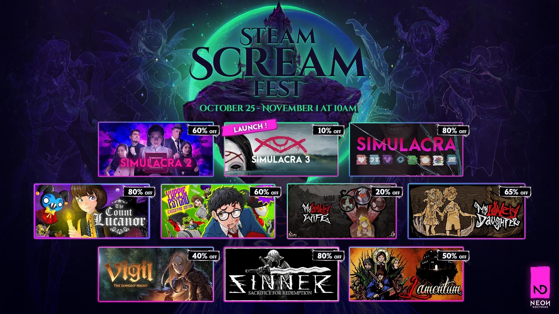 Neon Doctrine Steam Scream Sale Steam News