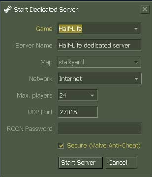 Steam Support :: Setting a Steam Half-Life Dedicated Server