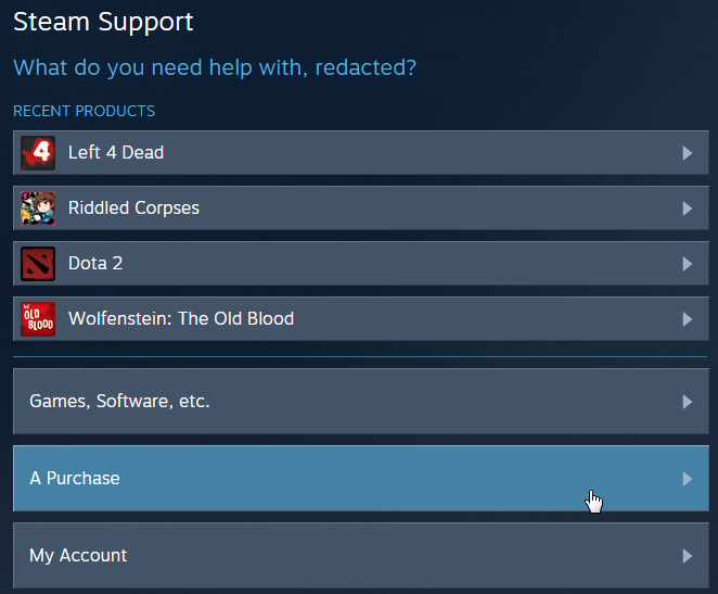 Soporte de Steam :: Cómo solicitar un reembolso