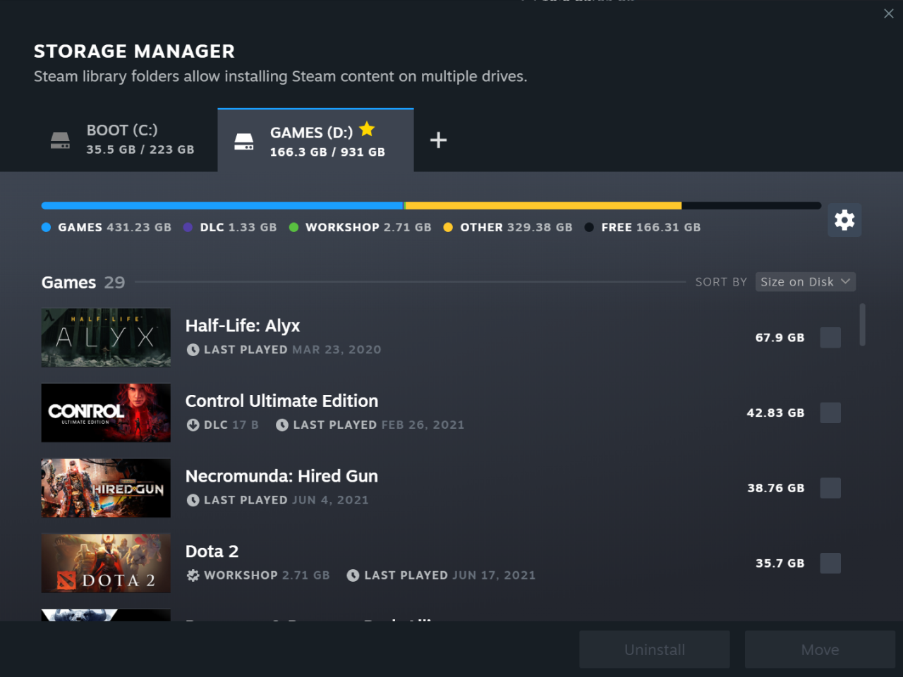 Steam's redesigned Downloads and Storage Management pages launch