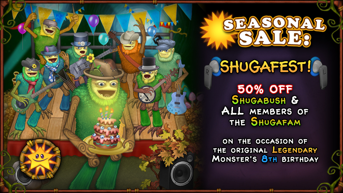 Steam :: My Singing Monsters :: Celebrate Shugabush's birthday in style!