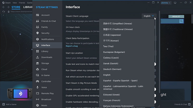 Steam Support :: Steam and Games - Language Settings
