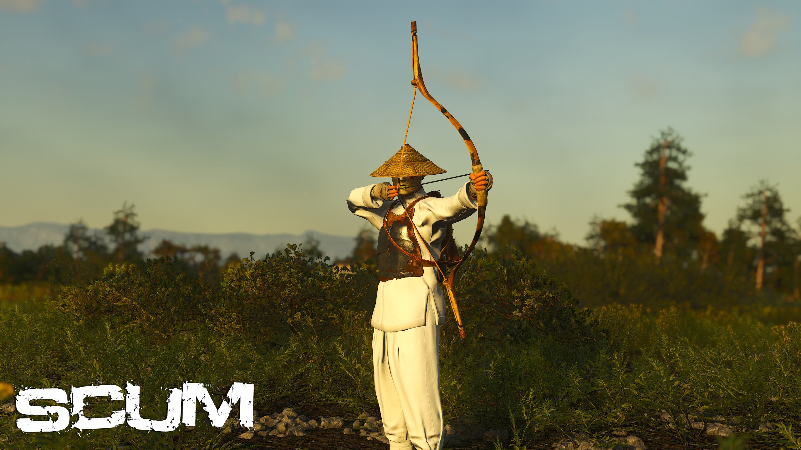 SCUM Manchu bow in-game screenshot showing the new stealth weapon