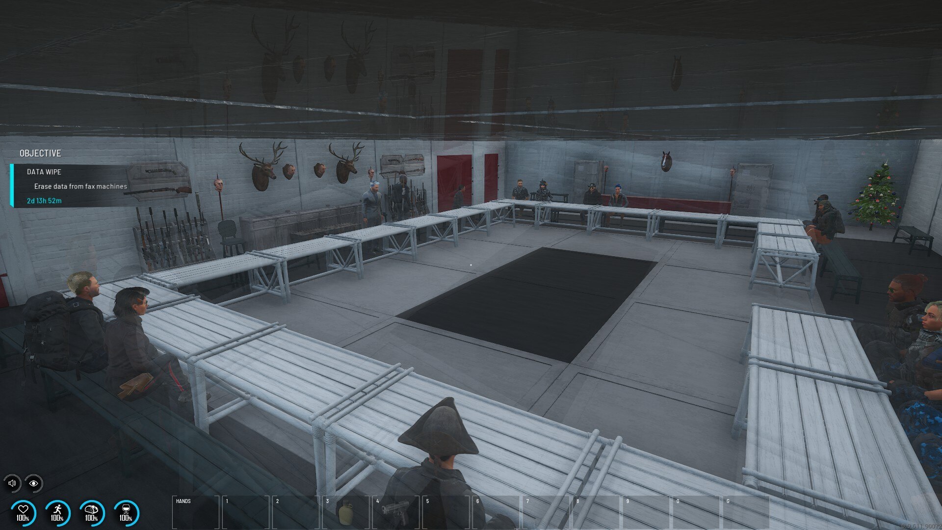Group of SCUM players gathered as the 'council of SCUM' in survival game