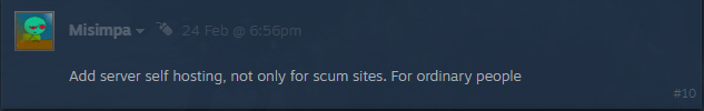 Community question about SCUM server files availability