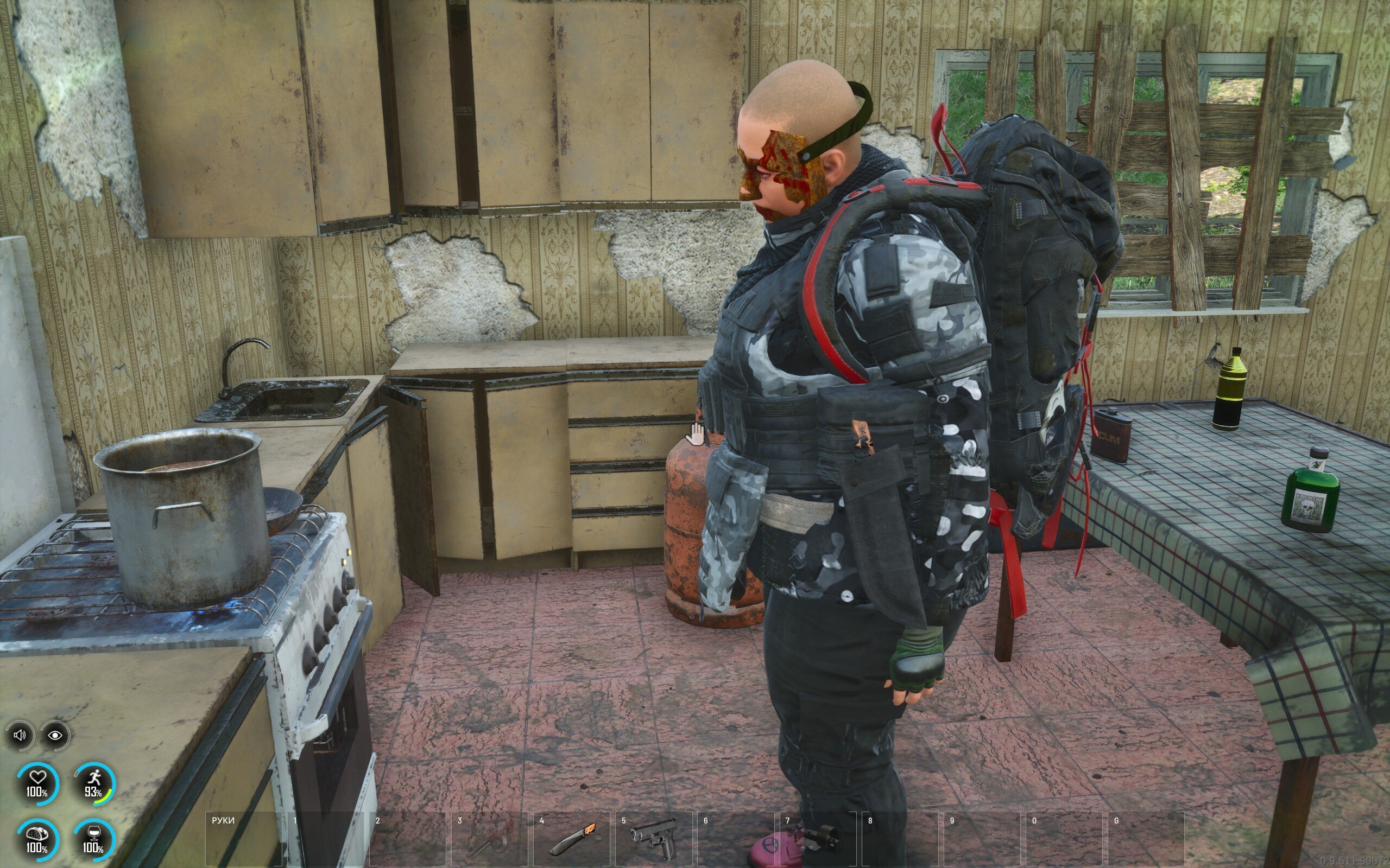 SCUM player looking longingly at vegetable stew in the prison island survival game