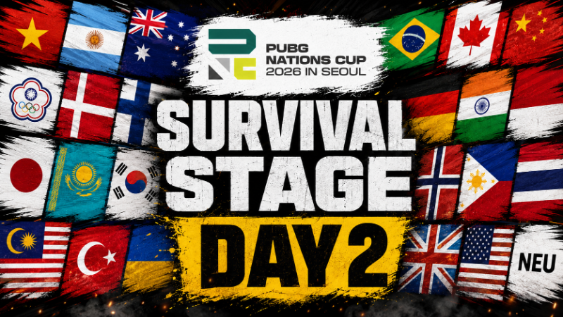The PUBG Nations Cup 2026 continues with Survival Stage Day 2!