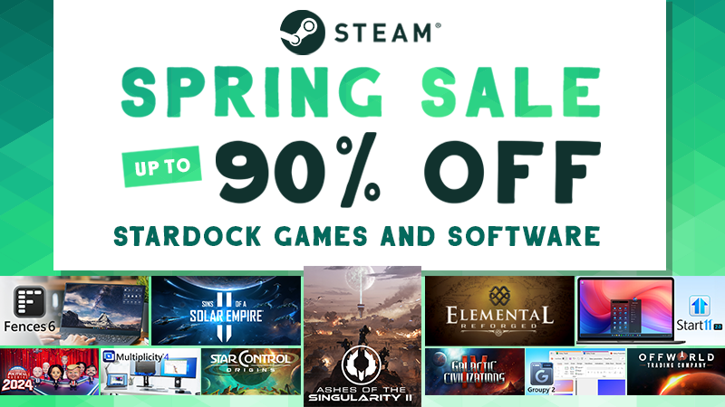 Spring Sale: Up to 90% Off Stardock Titles