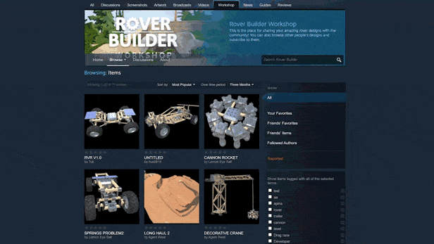 Roles Rover You can find your downloaded rovers in the community tab in-game. Once ...