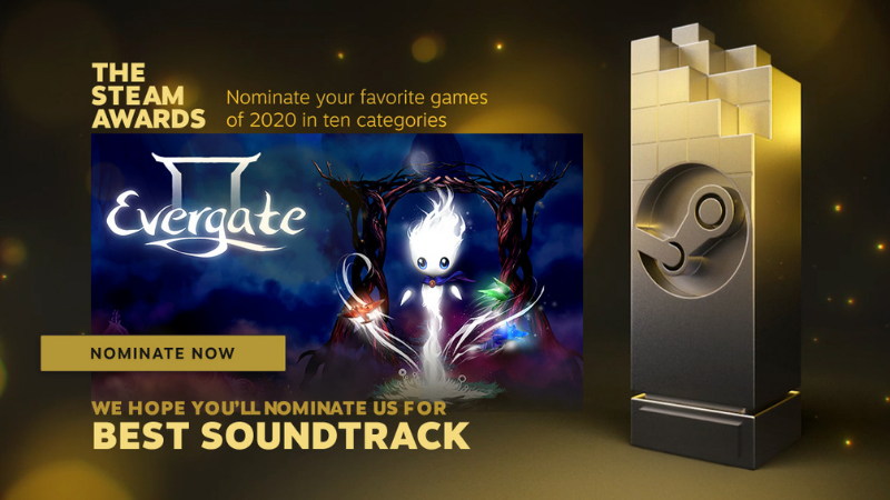 Nominate EVERGATE for "Best Soundtrack" in the official Steam Awards!