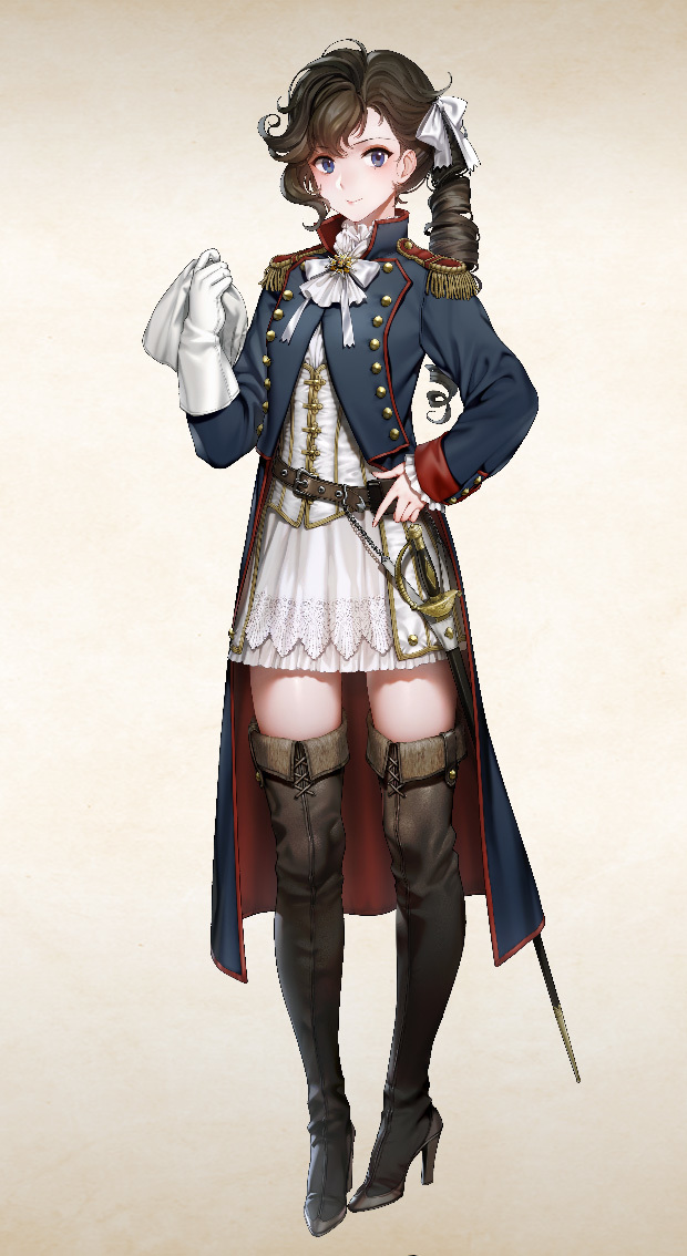 anime girl, Napoleonic uniform, firing g...