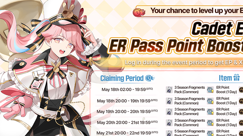Cadet Eleven's Login Event X ER Pass Point Boost Event