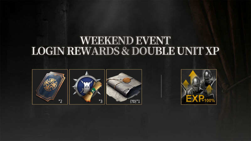 Weekend Event: Login Rewards & Double Unit XP