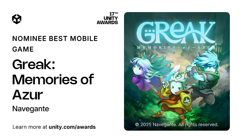 The Greak Android version is nominated in the Unity Awards!