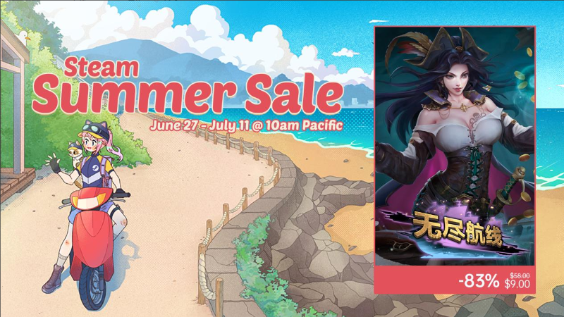 Steam夏促开启！《无尽航线》史低83%OFF，9元和女船长一起打牌