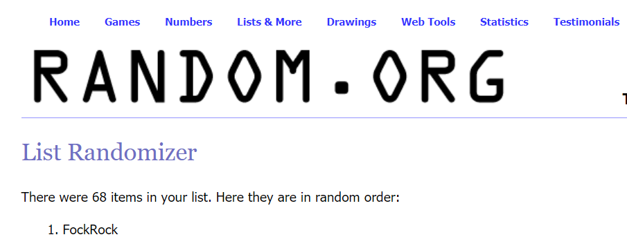 Randomizer names