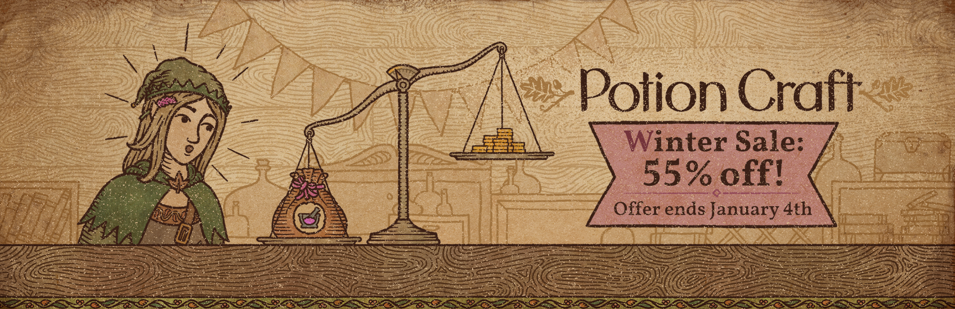 Potion Craft is 55% OFF!
