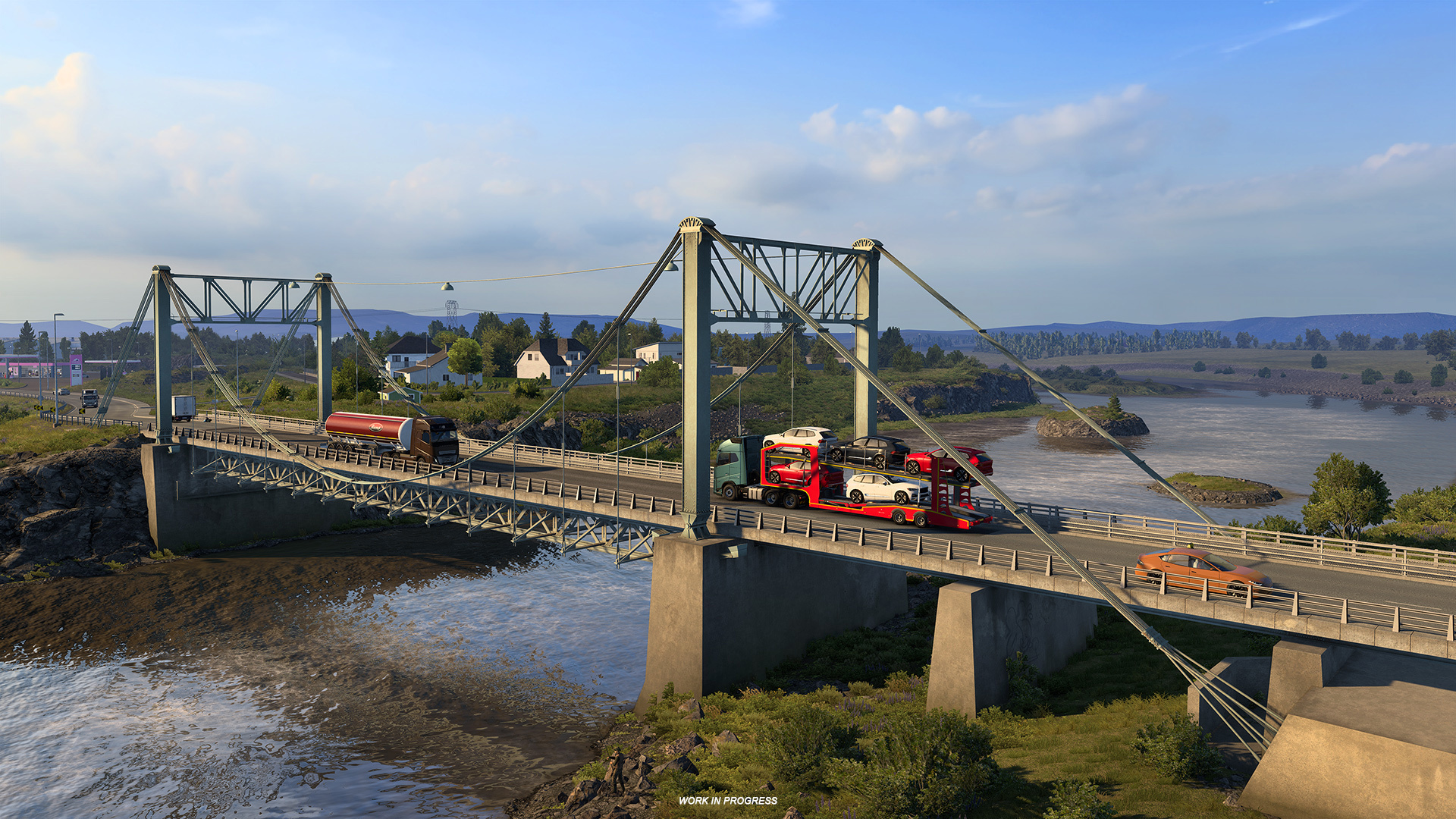 Icelandic bridge landscape