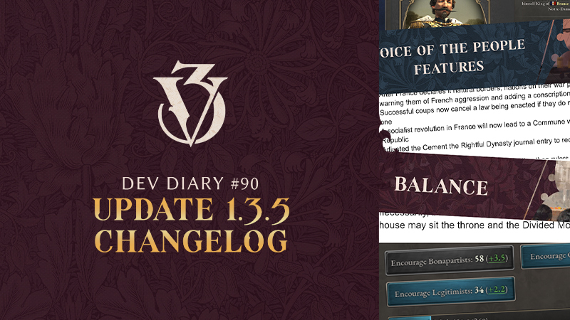 Victoria 3 - Dev Diary #90 - Update 1.3.5 changelog