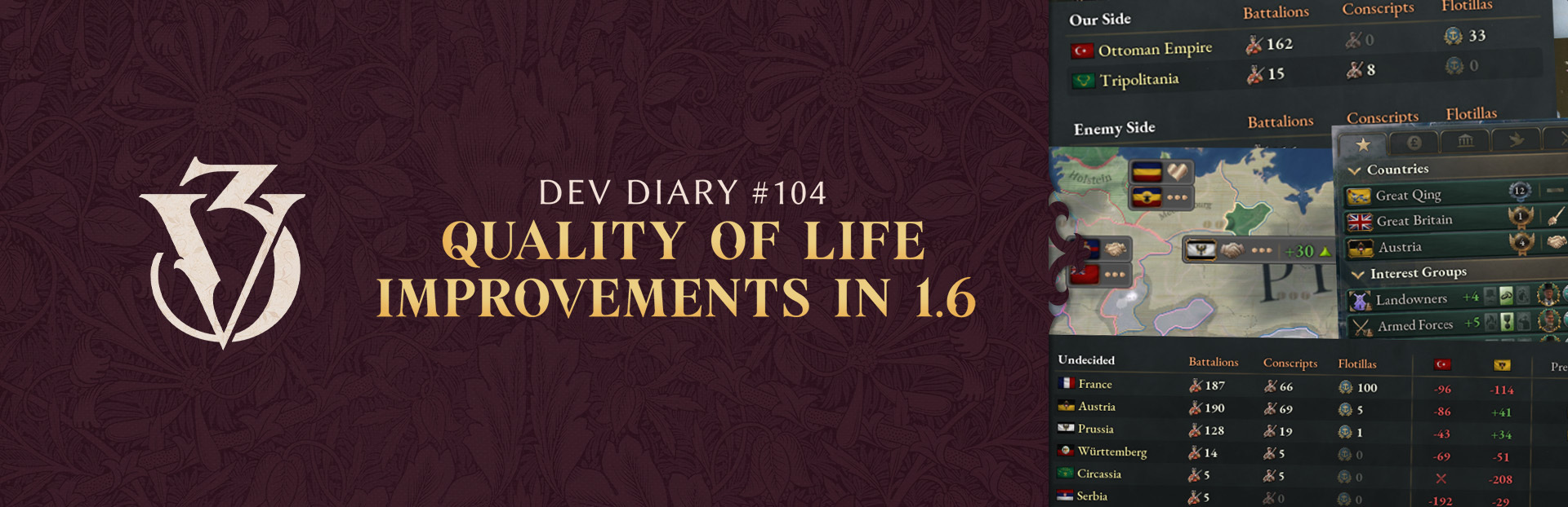 Dev Diary #104 - Quality of Life improvements in 1.6