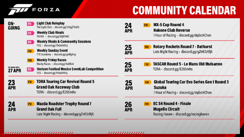 Horizon Community Calendar - April 20