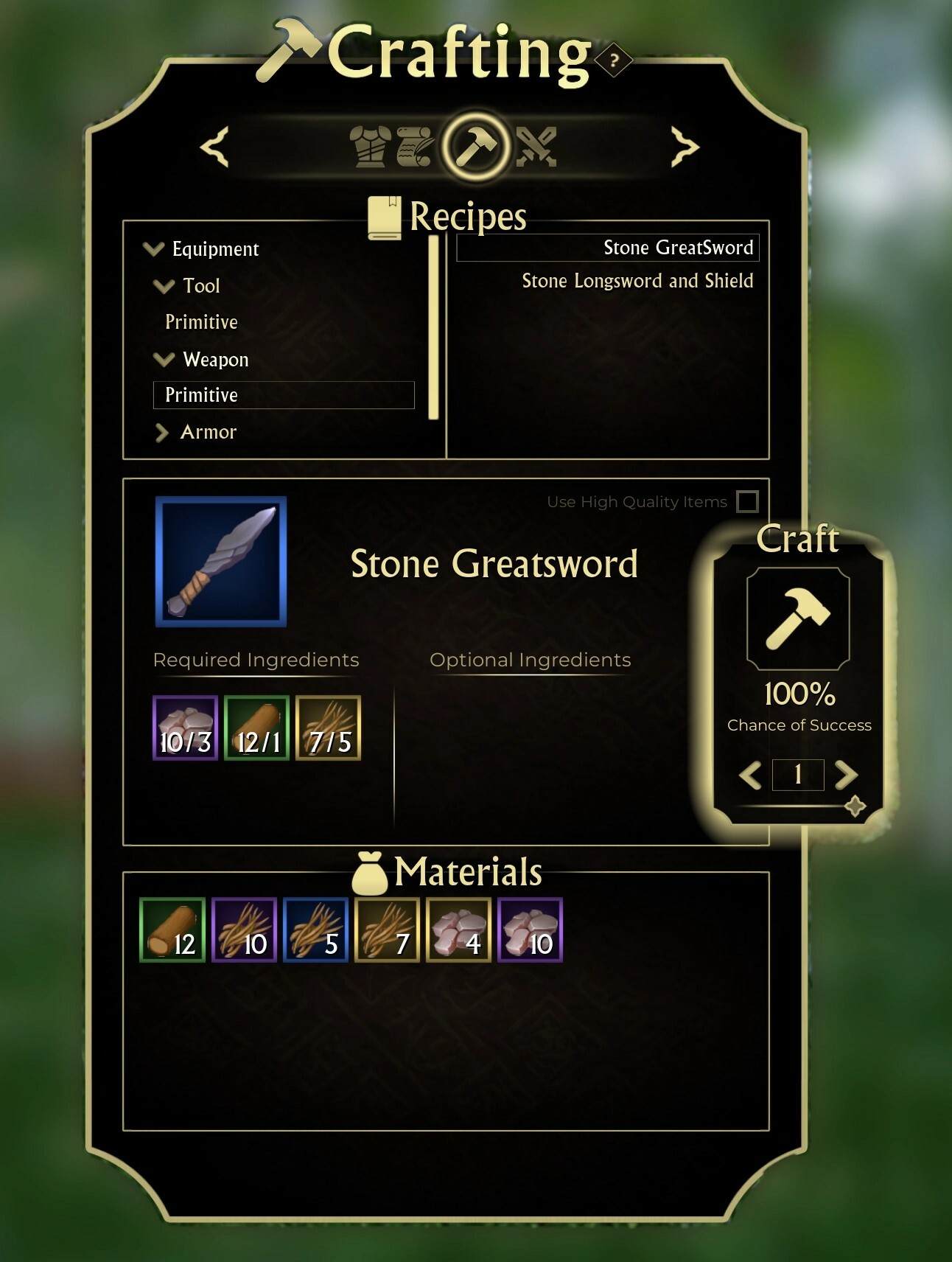 Updated the Crafting interface to be more intuitive, based on feedback.