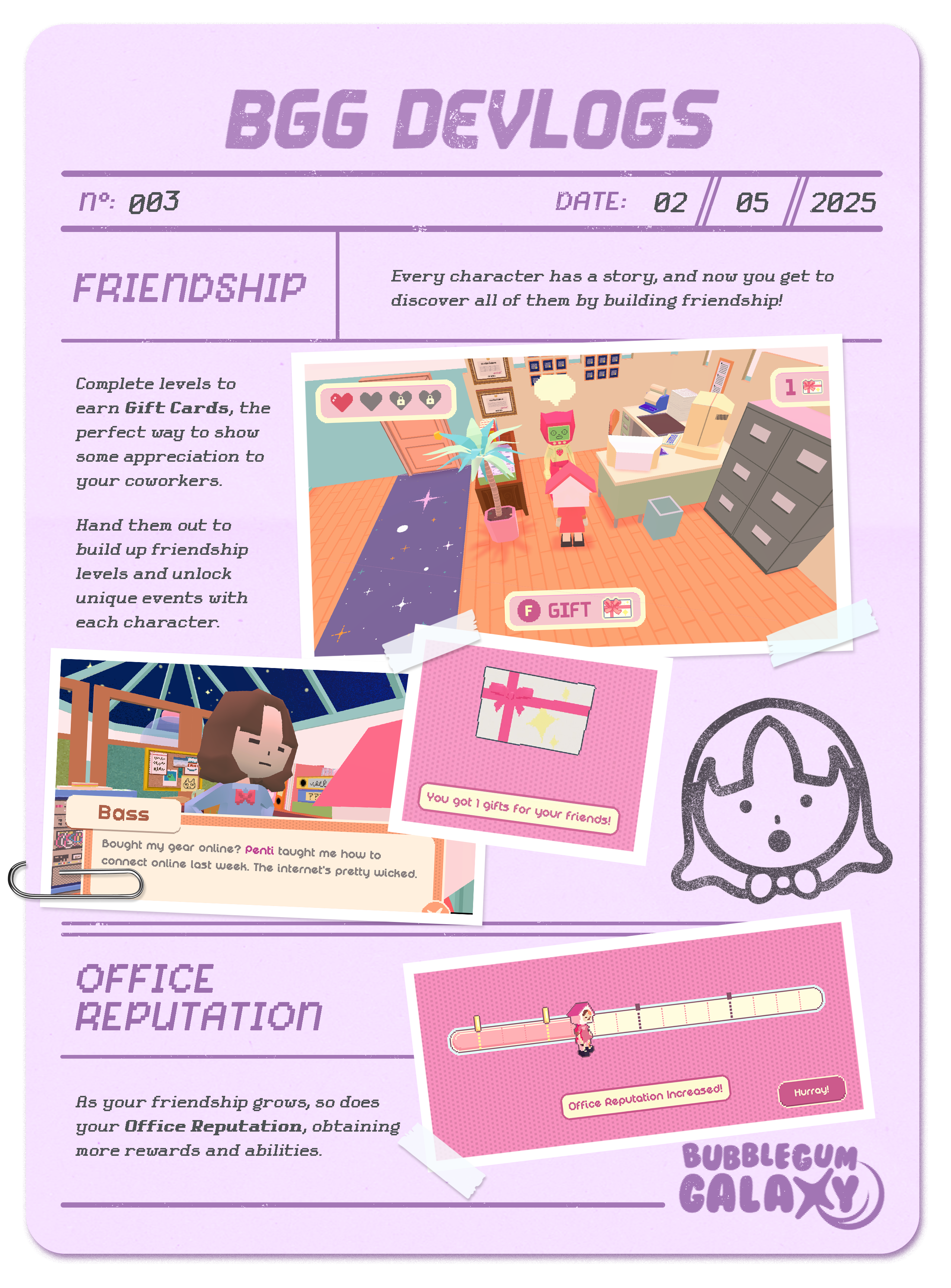 Bubblegum Galaxy Monthly Devlog - May