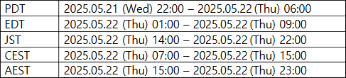 The First Descendant maintenance schedule showing downtime from May 21-22, 2024