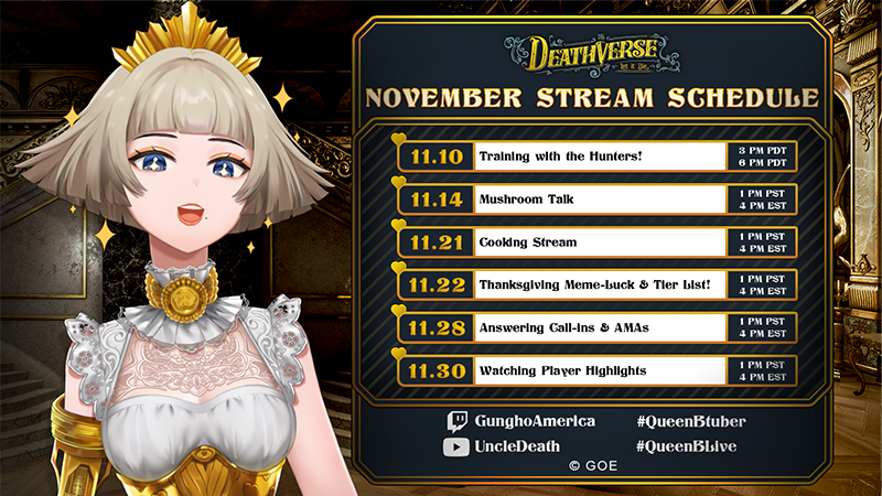 DEATHVERSE: LET IT DIE - Queen B Stream Schedule! 👑🎙️ - Steam News