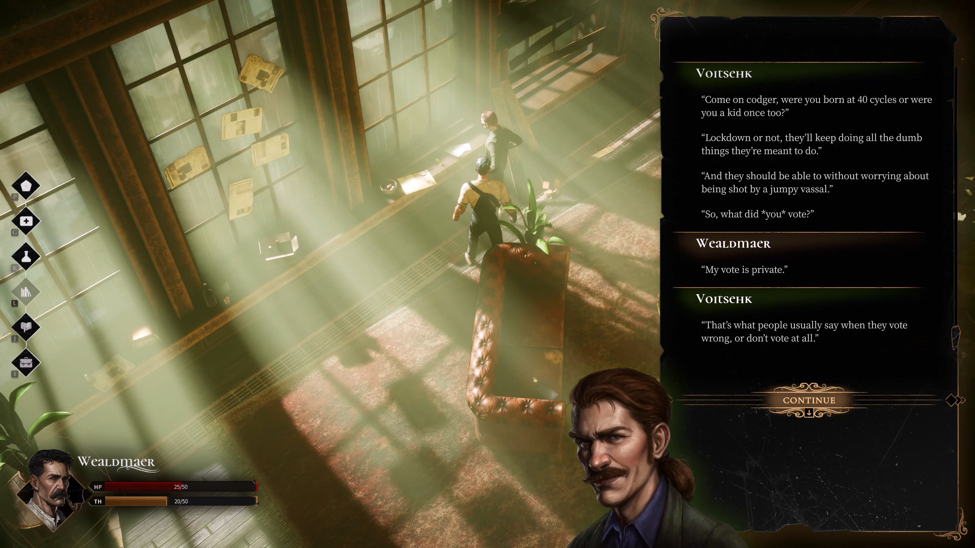 NEWS - Glasshouse : Doublage, démo Steam et Kickstarter 2 Glasshouse - Le nouvel onglet d'interaction et les portraits définitifs des personnages