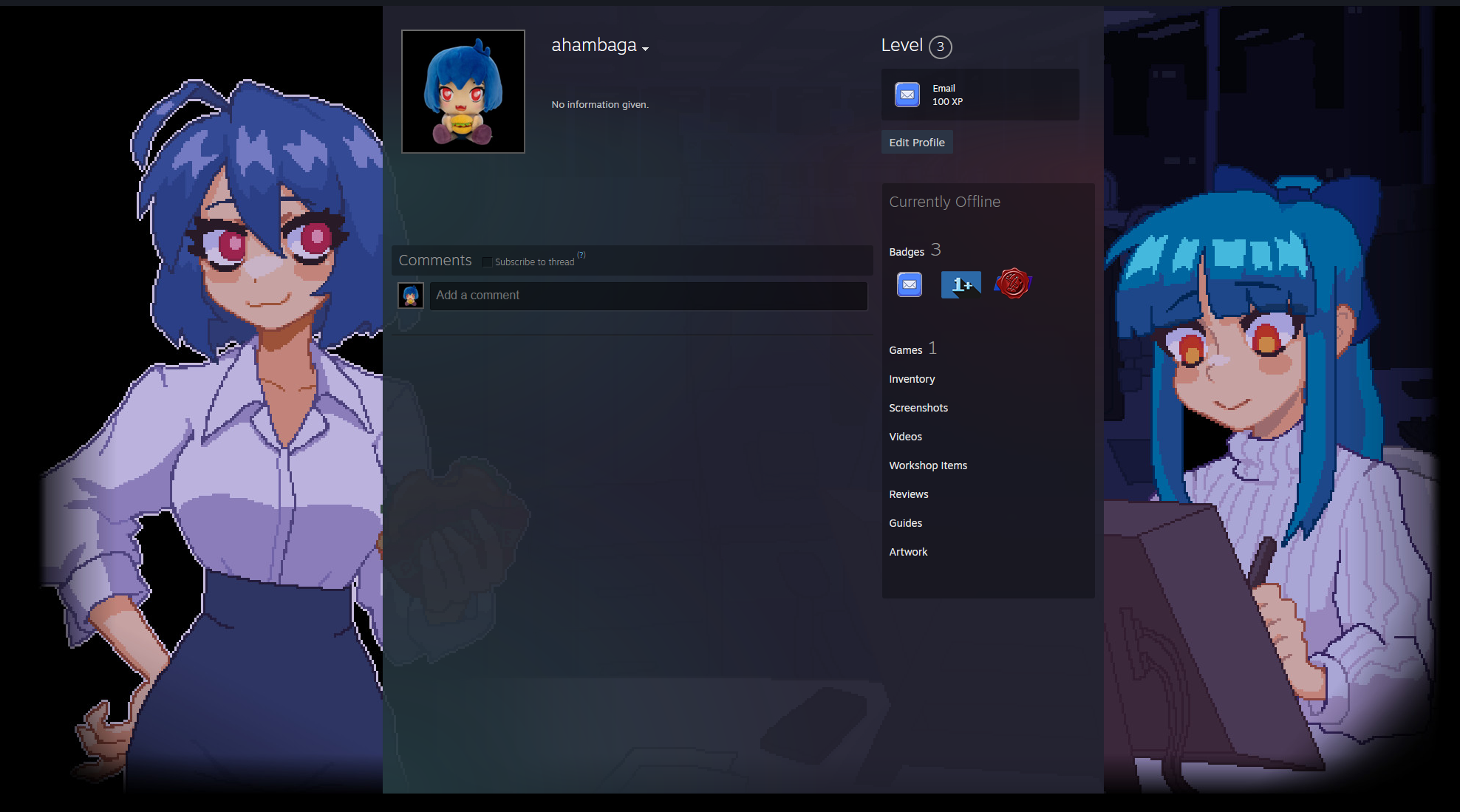 Above your profile will probably be less empty than my test profile