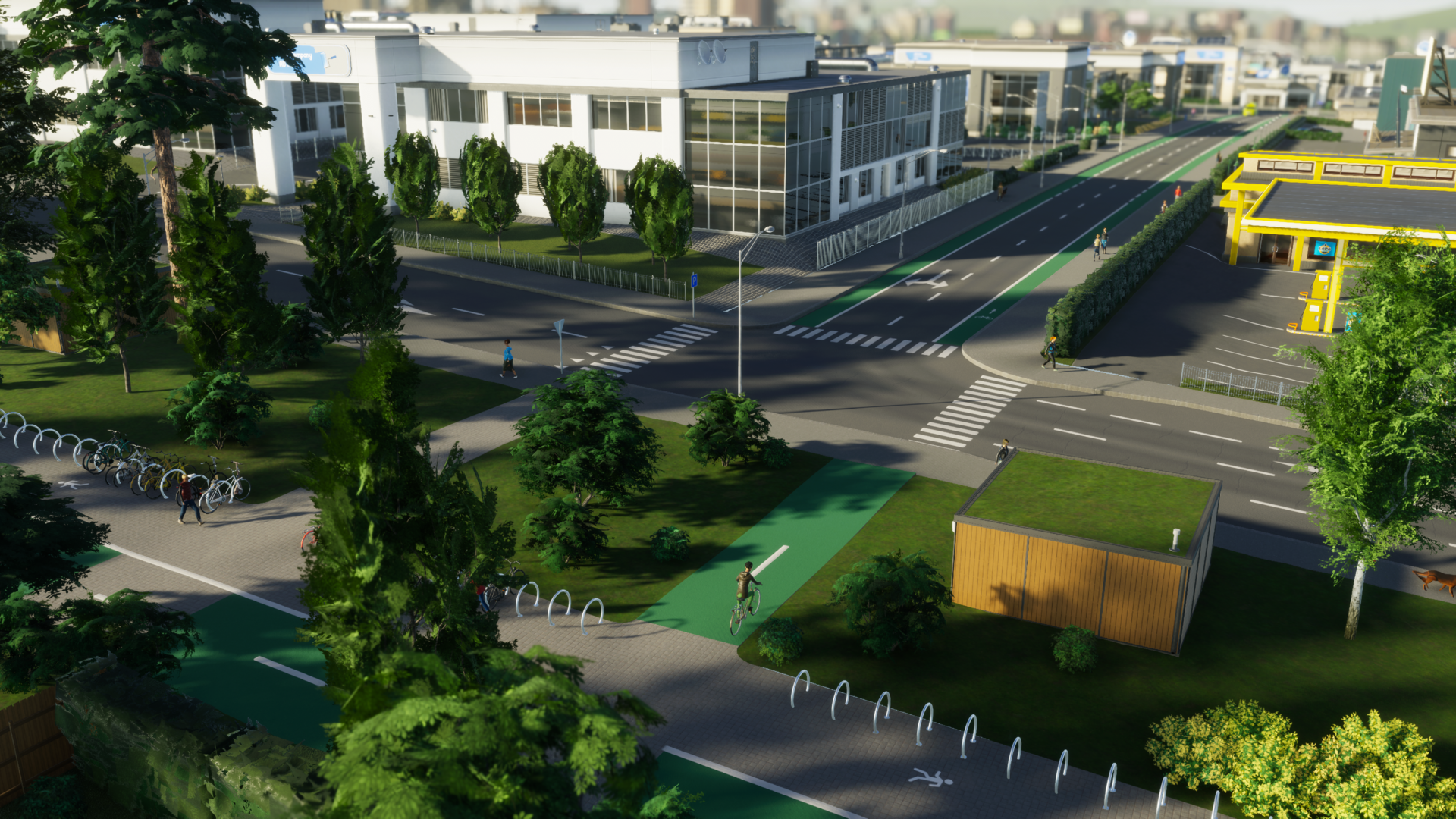 Соединение велодорожки и дороги