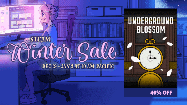 Underground Blossom is 40% OFF in the Steam Winter Sale! ❄️