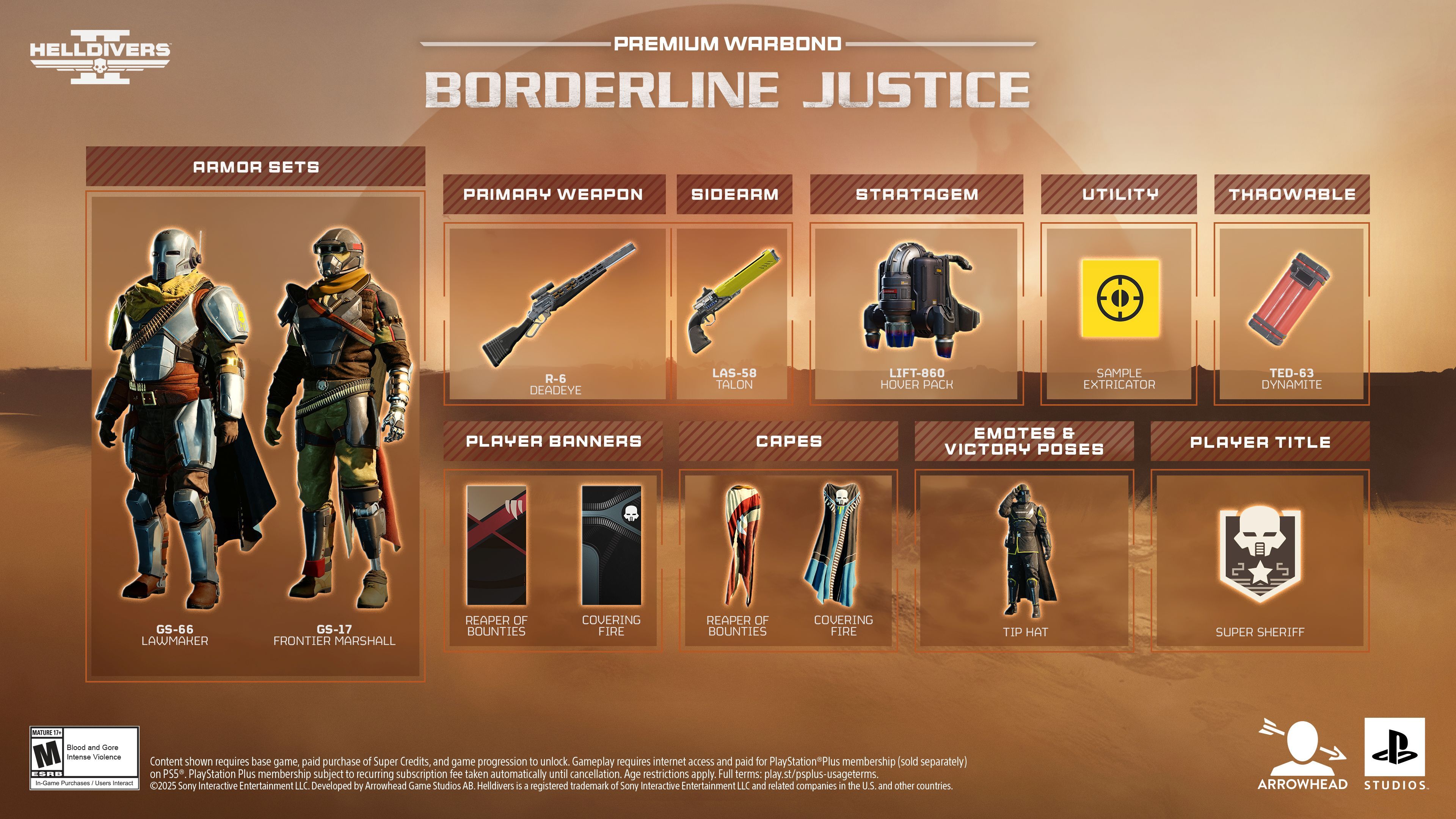 Image 8 from the official post “It’s high noon in Helldivers 2 with the new Borderline Justice Warbond!”