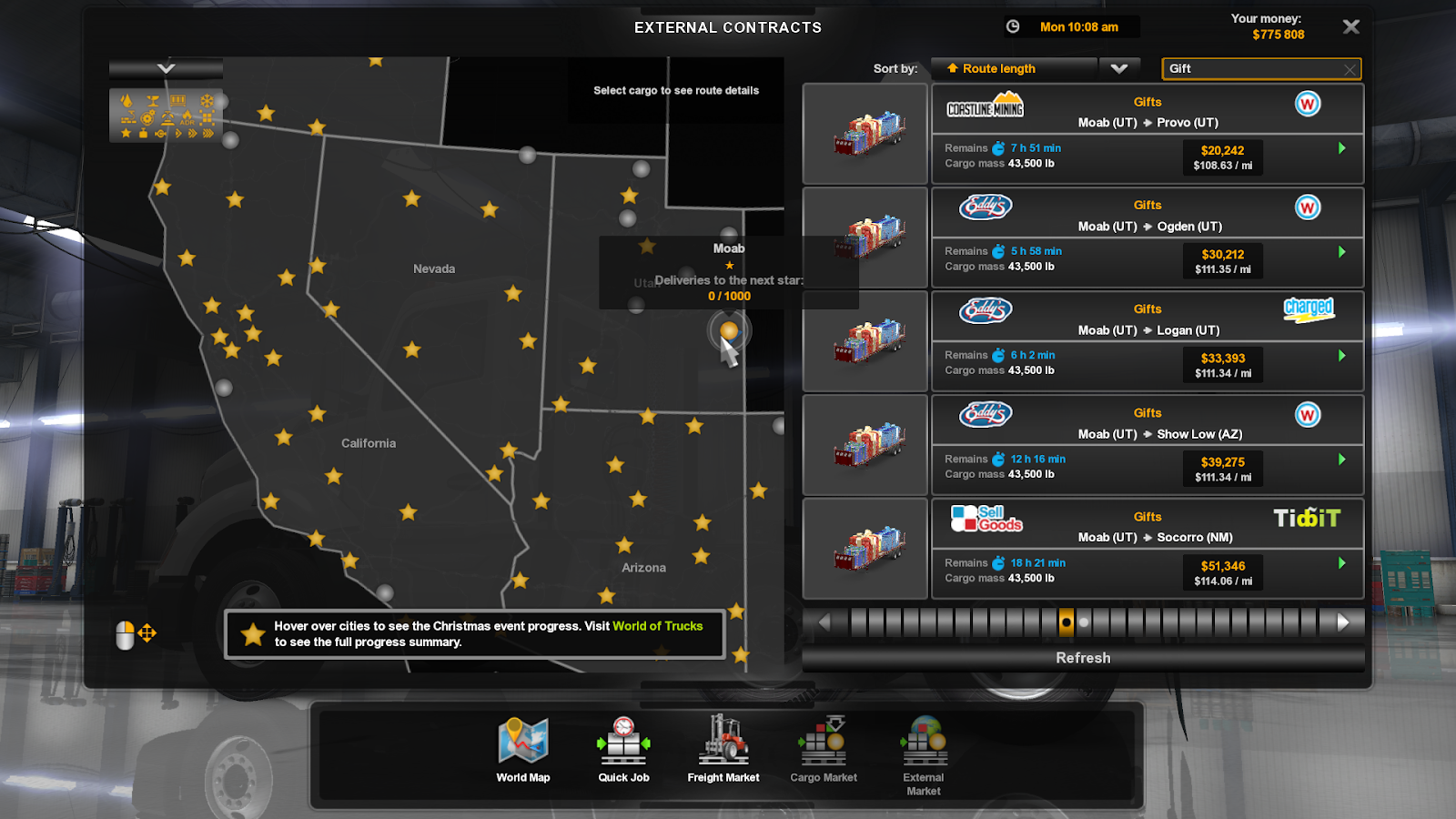 Event progress. World of Trucks карта. World of Trucks American all Map.