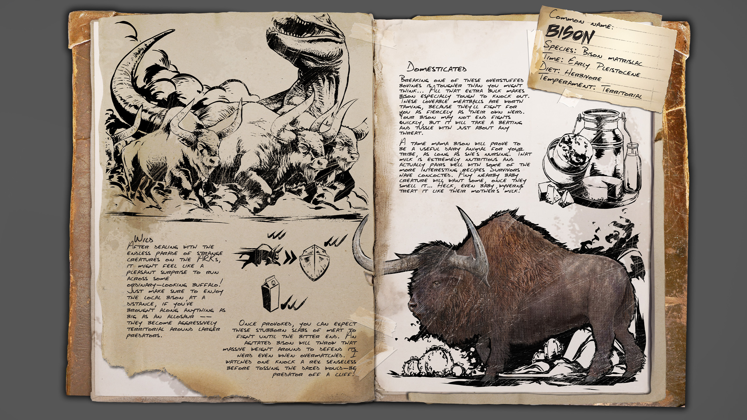 Bison in ARK: Survival Ascended roaming in their natural habitat