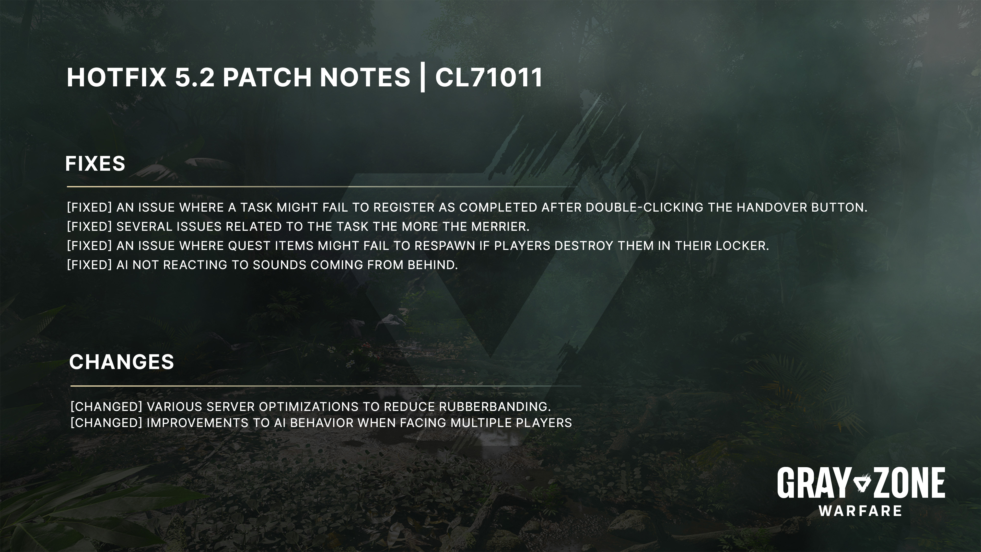 Gray Zone Warfare Update Patch Notes June 13 - Hard Drive