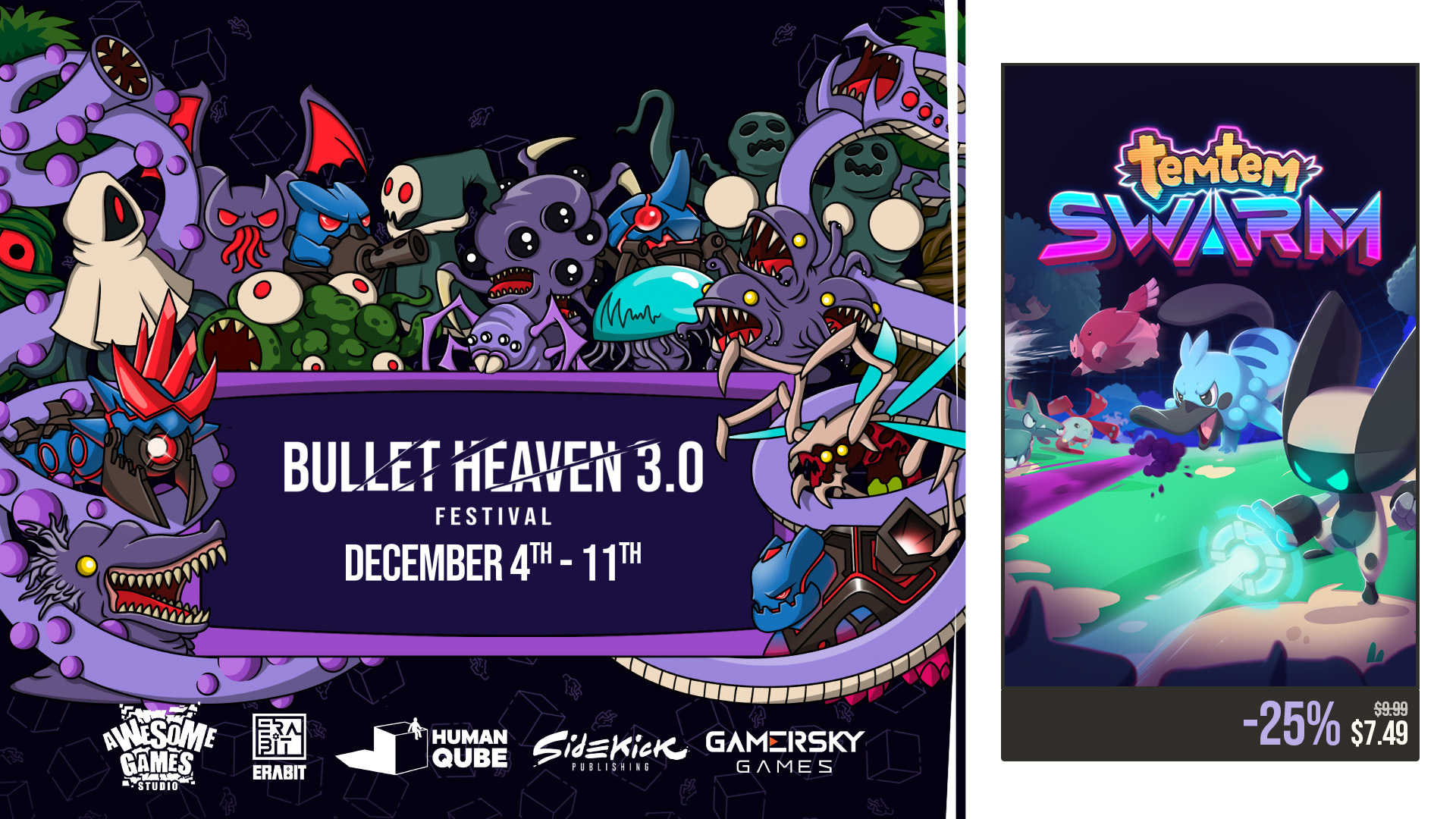 Temtem: Swarm joins the Bullet Heaven 3.0 Festival with a celebratory discount!