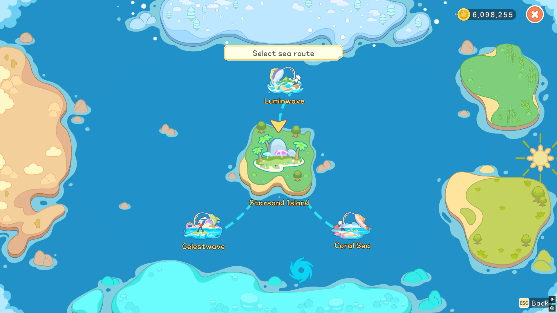 Map of the seas around Starsand Island