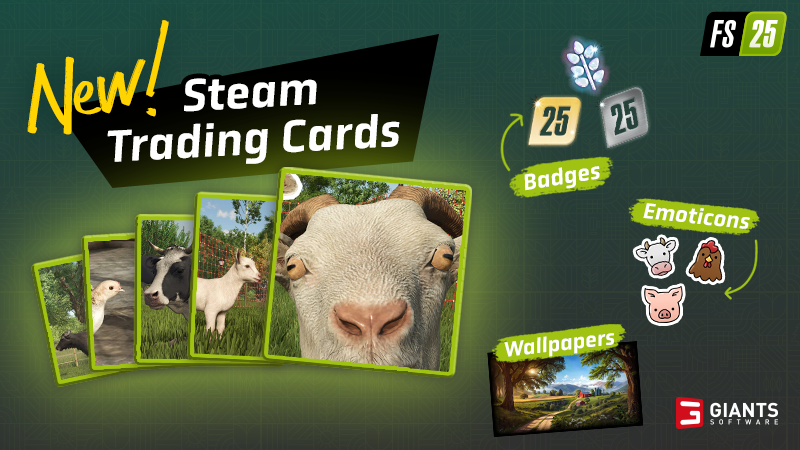 Farming Simulator 25 Trading Cards now on Steam!