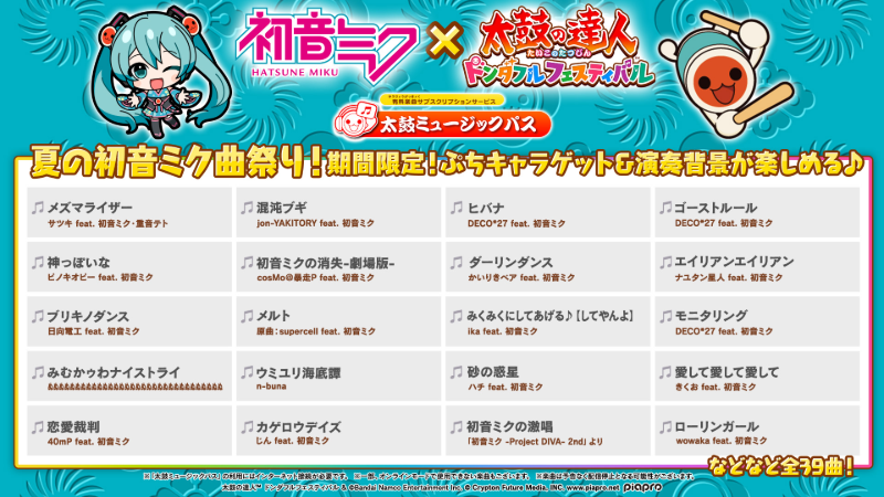 「夏の初音ミク曲祭り!」フォルダが登場中♪