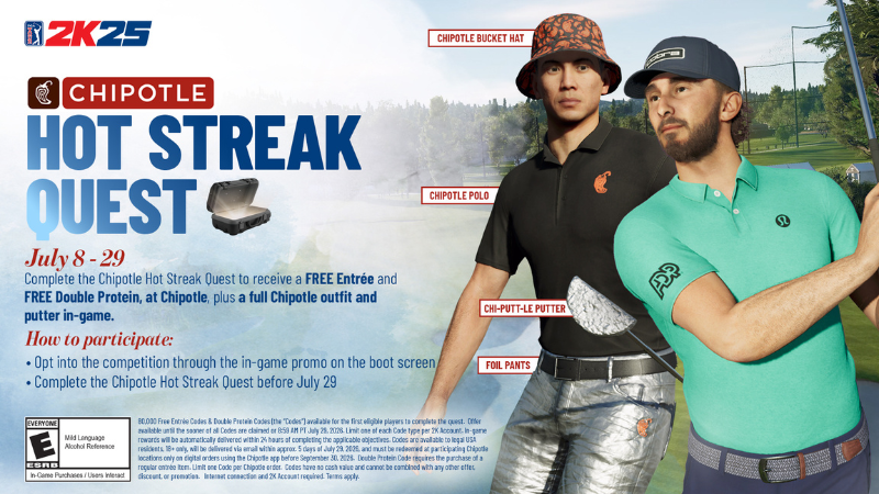 Play the Chipotle Hot Streak Quest NOW in PGA TOUR 2K25