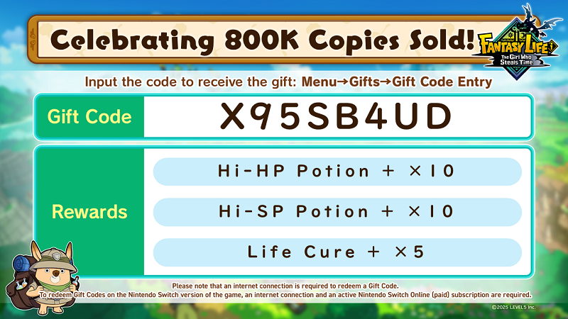 FANTASY LIFE i: The Girl Who Steals Time - 【Gift Code Unlocked ...