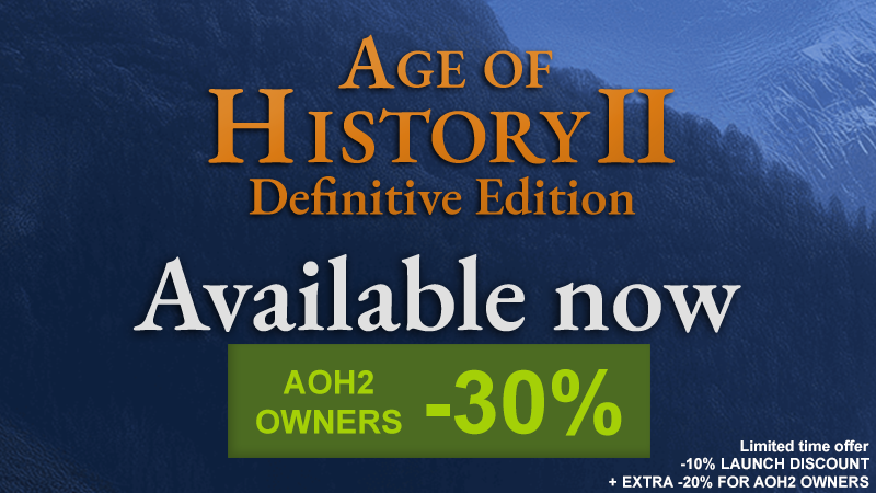 ¡Age of History 2: Definitive Edition ya disponible! Dueños de AoH2: ¡-30%!