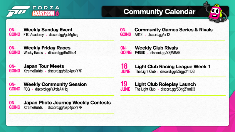 Forza Horizon 6 Community Calendar - June 16
