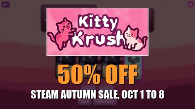 Save 50% on Kitty Krush on Steam