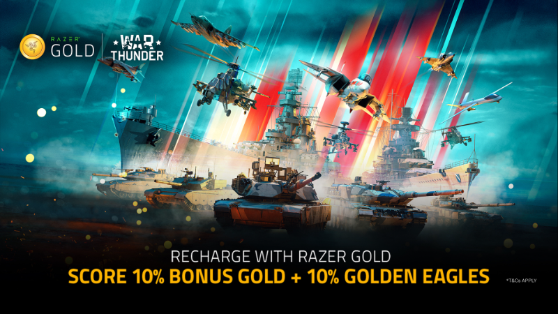 Use Razer Gold in the Gaijin Store to get cashback and extra bonuses!