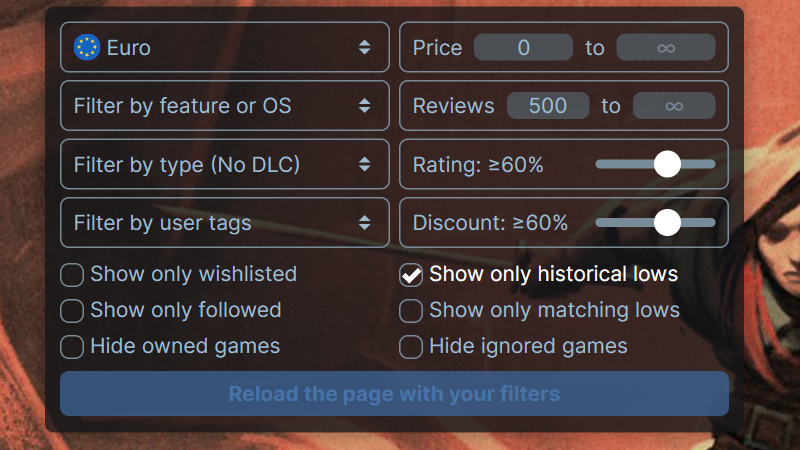 SteamDB on X: As always, you can browse and filter deals on our sales  page:   / X