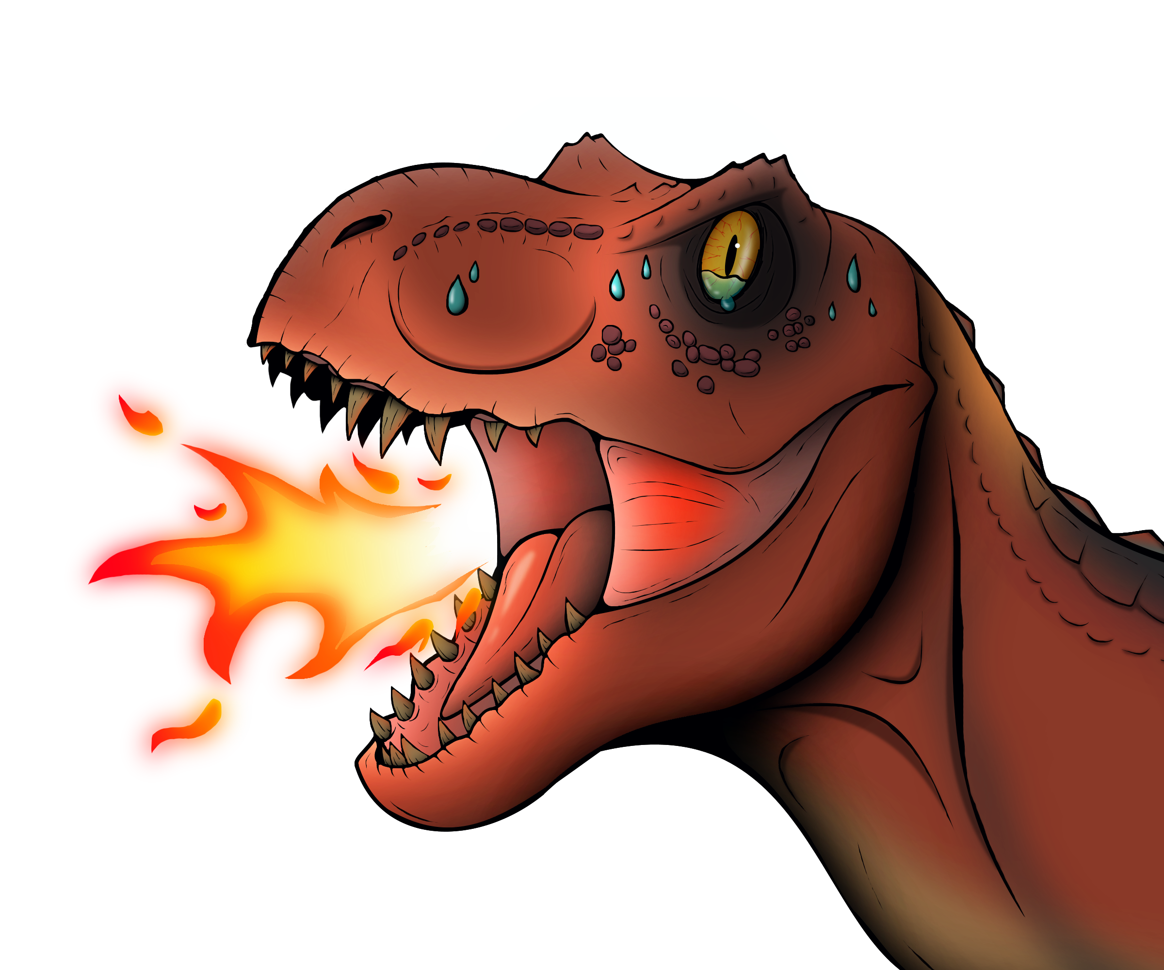 Tyrannosaurus rex Carnotaurus Triceratops Dinosaur, Colored cartoon  dinosaur, cartoon Character, color Splash, painted png