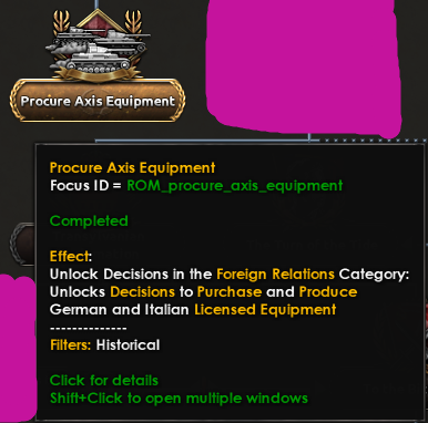 Diplomatic Focus Tree and Decisions